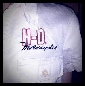 3/$15 SALE Harley's Davidson Logo Zip Up Shirt
